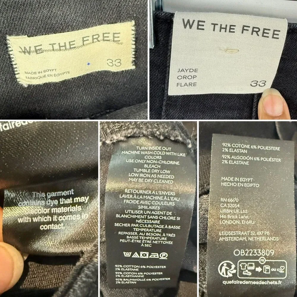 Free People We The Free Jayde Crop Flare Jeans Size 33 New